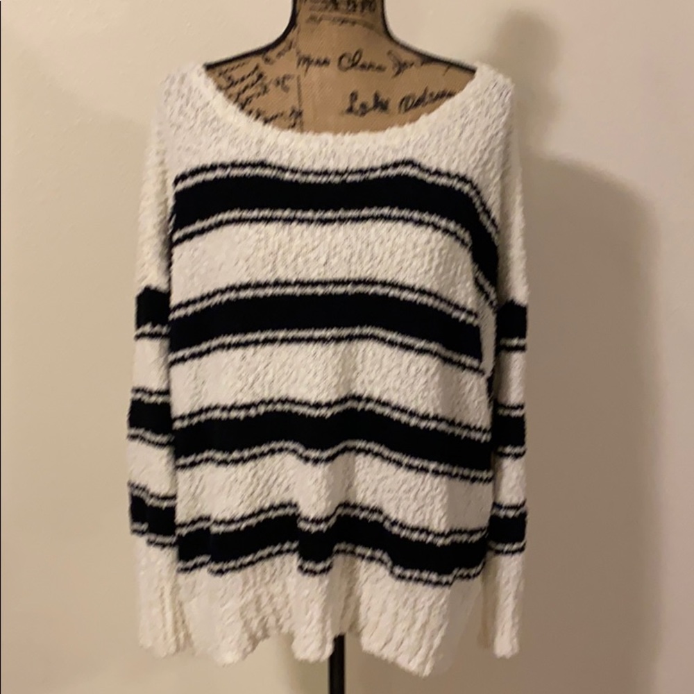 Black and white popcorn style sweater